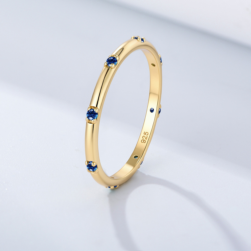 S925 Sterling Silver Fashionable Minimalist Zircon Ring, European and American Style, Elegant Women's Diamond-set Versatile Jewelry