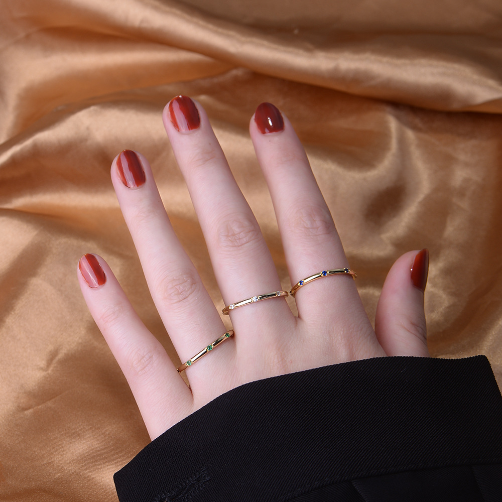 S925 Sterling Silver Fashionable Minimalist Zircon Ring, European and American Style, Elegant Women's Diamond-set Versatile Jewelry