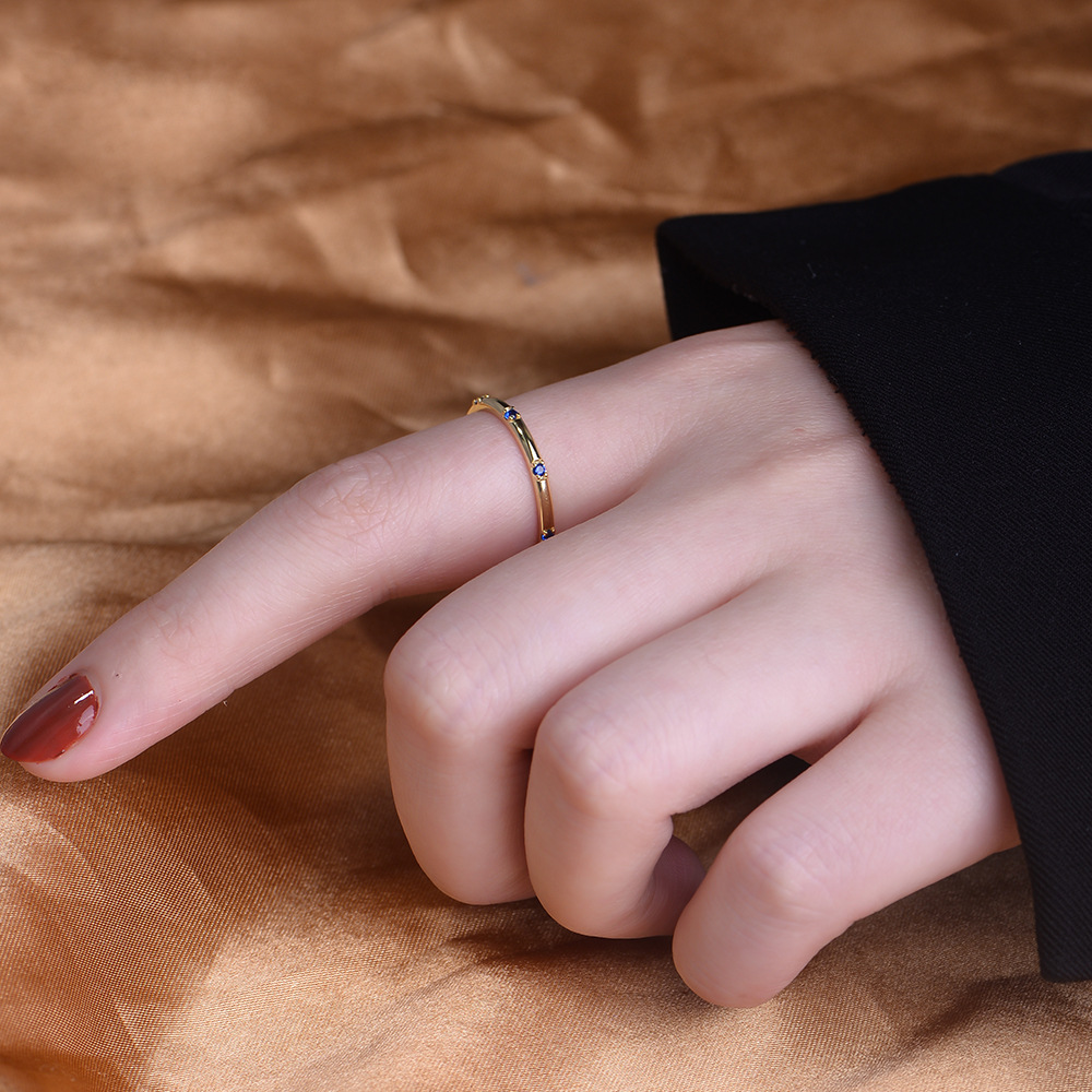 S925 Sterling Silver Fashionable Minimalist Zircon Ring, European and American Style, Elegant Women's Diamond-set Versatile Jewelry