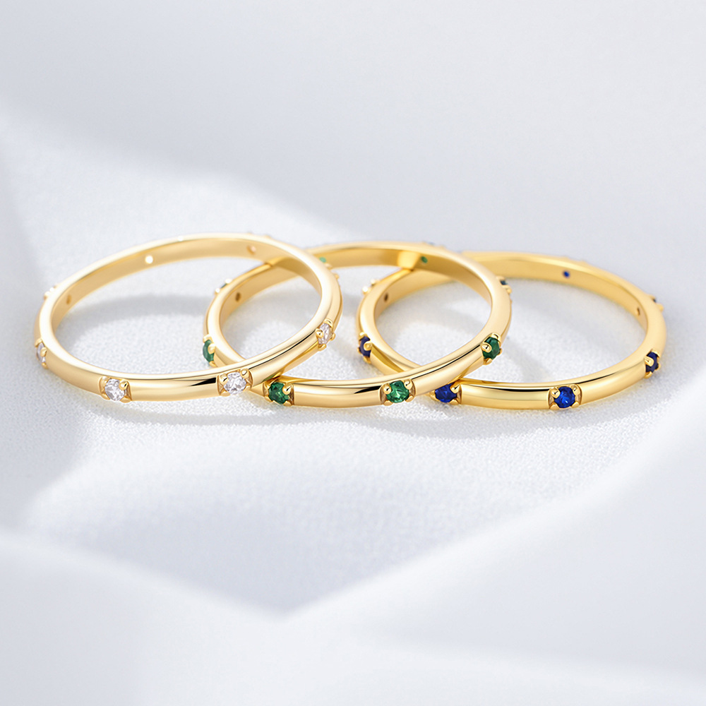 S925 Sterling Silver Fashionable Minimalist Zircon Ring, European and American Style, Elegant Women's Diamond-set Versatile Jewelry
