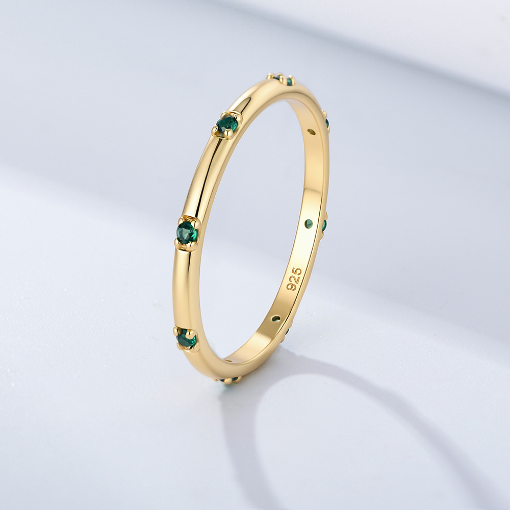 S925 Sterling Silver Fashionable Minimalist Zircon Ring, European and American Style, Elegant Women's Diamond-set Versatile Jewelry