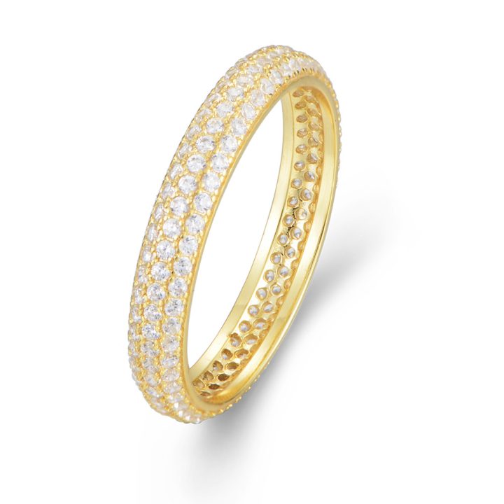 925 Sterling Silver Full Circle Diamond Micro-set Zirconia Index Finger Ring, European and American Style, Versatile, Stackable, Simple Ring Jewelry for Women