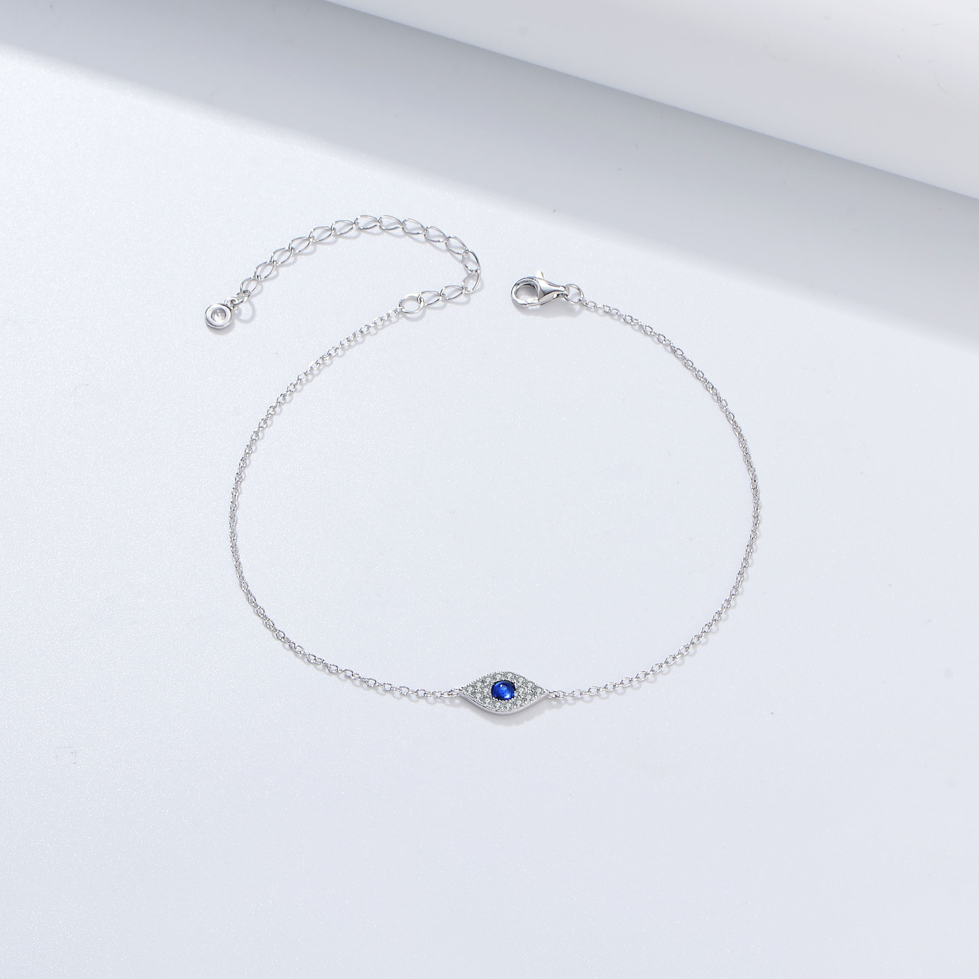S925 Sterling Silver Evil Eye Micro-set Zirconia Bracelet for Women, European and American Style, Vintage High-End Design, Diamond-set Jewelry