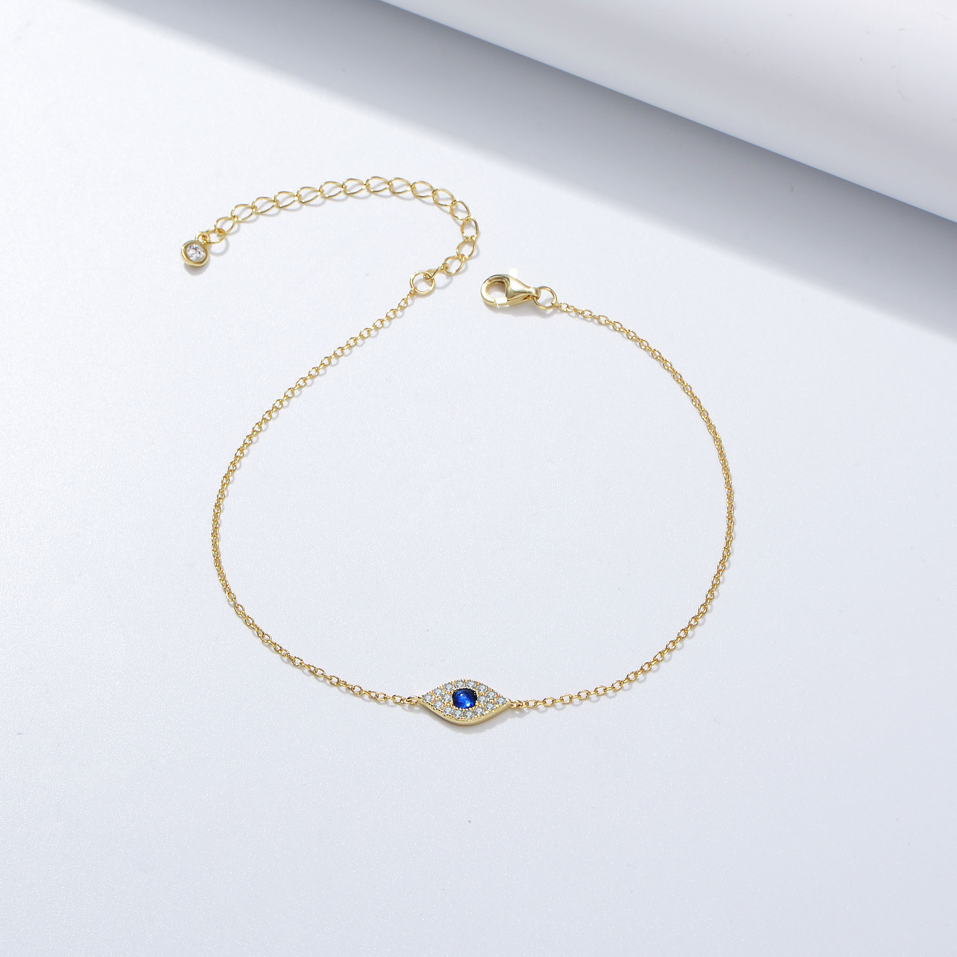 S925 Sterling Silver Evil Eye Micro-set Zirconia Bracelet for Women, European and American Style, Vintage High-End Design, Diamond-set Jewelry