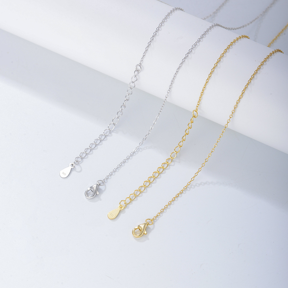 S925 Sterling Silver Fashionable and Simple Diamond-Studded Double Circle Necklace Set, European and American Style Ins Style Women's Collarbone Chain