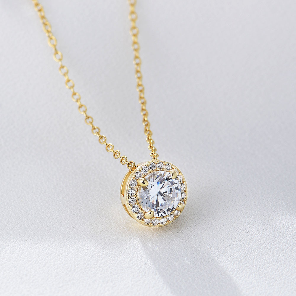 S925 Sterling Silver Diamond and Round Zircon Necklace for Women, Unique Design, European and American Style, Versatile Collarbone Chain