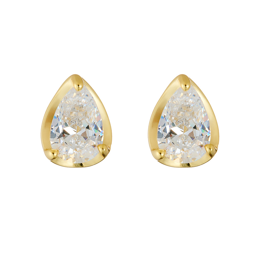 Exclusively for European and American style, new teardrop zircon stud earrings, 925 sterling silver, luxurious and versatile earrings.