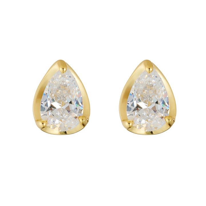 Exclusively for European and American style, new teardrop zircon stud earrings, 925 sterling silver, luxurious and versatile earrings.