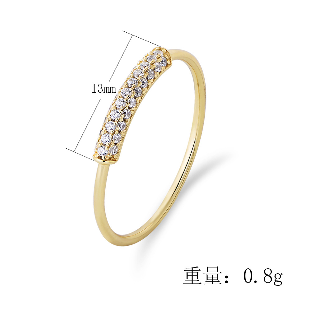 Korean style sterling silver micro-set zircon ring for women, simple, fashionable, versatile, index finger ring, pinky ring, jewelry wholesale.