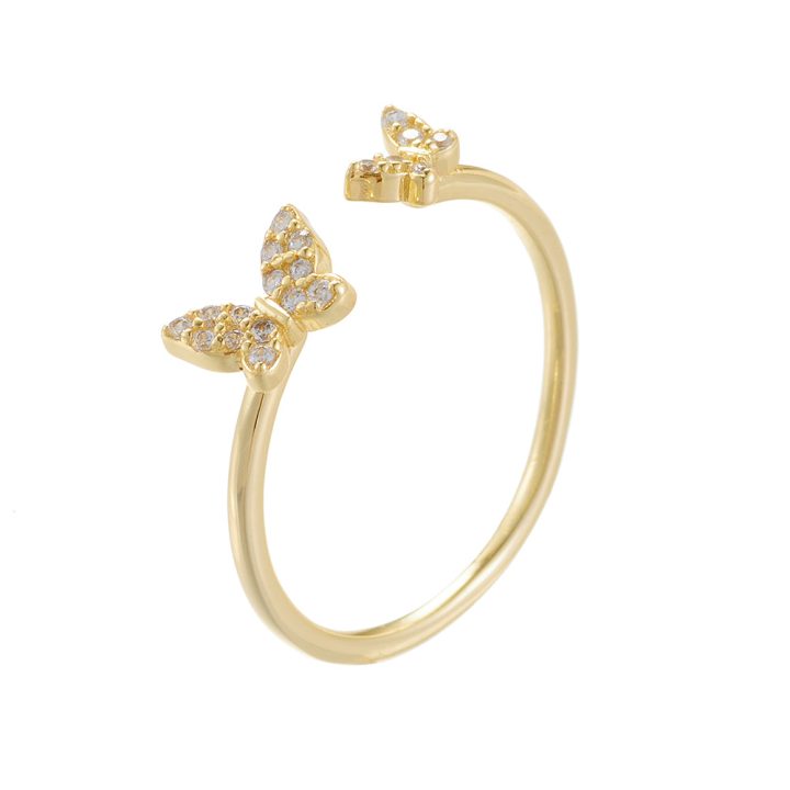 A sophisticated and stylish niche design, this sterling silver butterfly open ring is a popular Japanese and Korean style accessory.