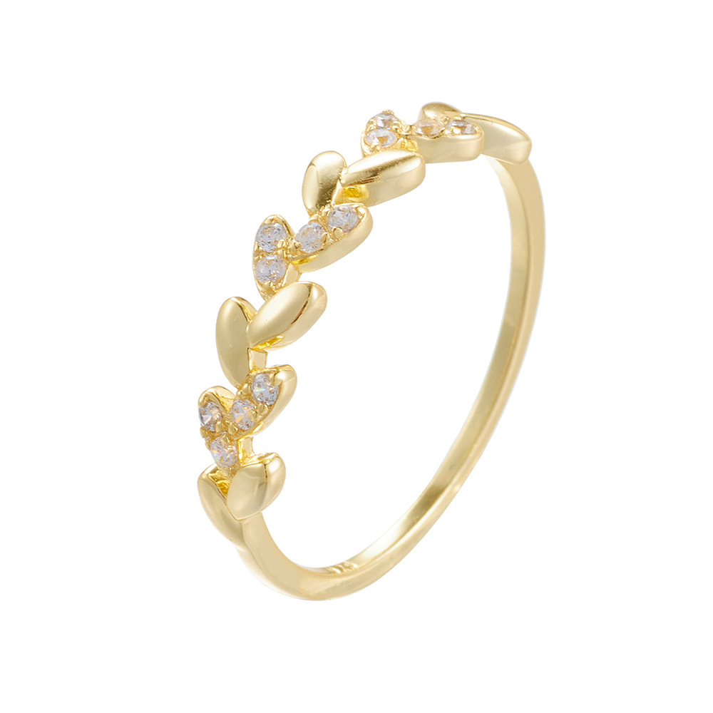 European and American style minimalist luxury niche design diamond-encrusted wheat ear sterling silver ring, cool style, high-end and versatile ring/bracelet.