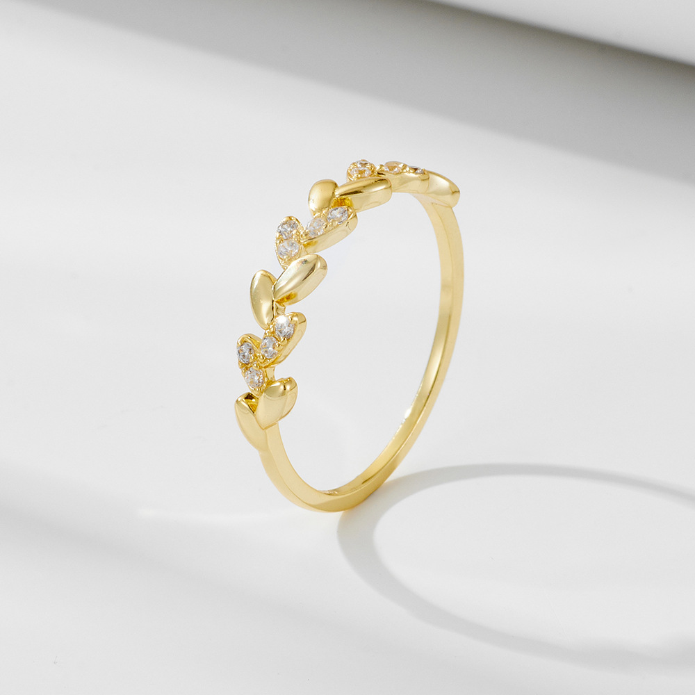 European and American style minimalist luxury niche design diamond-encrusted wheat ear sterling silver ring, cool style, high-end and versatile ring/bracelet.