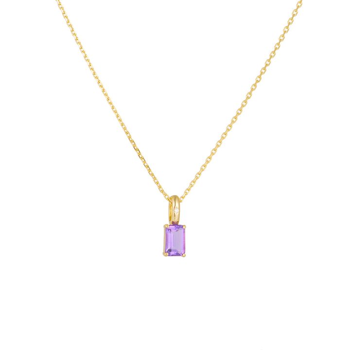 S925 Sterling Silver Natural Amethyst Peridot Pendant Necklace for Women, European and American Style, Niche Luxury Gemstone Clavicle Chain
