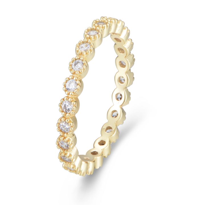 European and American style minimalist micro-painted zircon stackable versatile ring, S925 sterling silver geometric round full diamond ring/bracelet.