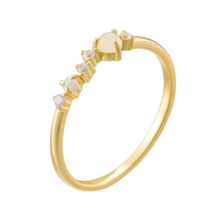 S925 Sterling Silver Japanese Style Luxury Natural Moonstone Ring for Women, Niche Design, Inlaid with Opal, Exquisite Ring