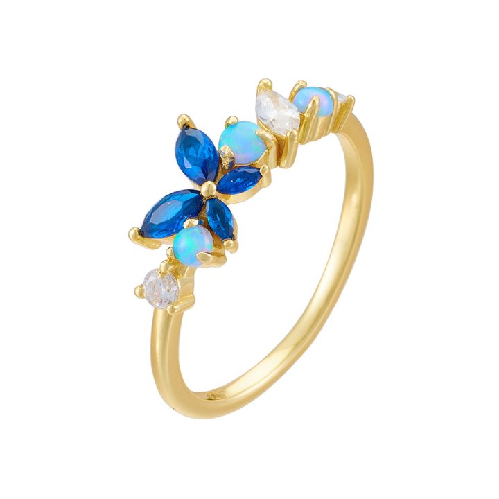 925 Sterling Silver Opal Butterfly Ring for Women, Elegant and Sophisticated Design, Niche European and American Style, Light Luxury, Instagram-worthy Ring