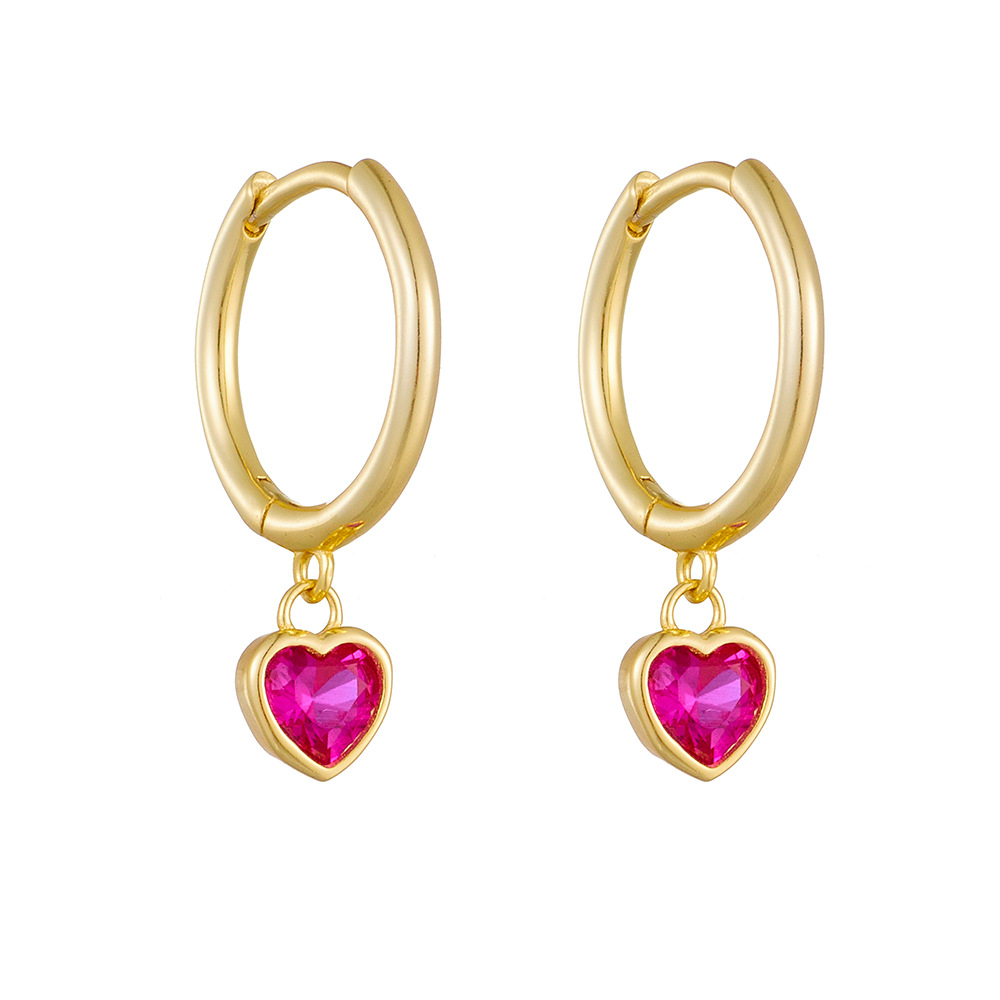 Popular European and American style S925 sterling silver heart-shaped zircon earrings for women, featuring a touch of luxury, individuality, fashion, and elegance.