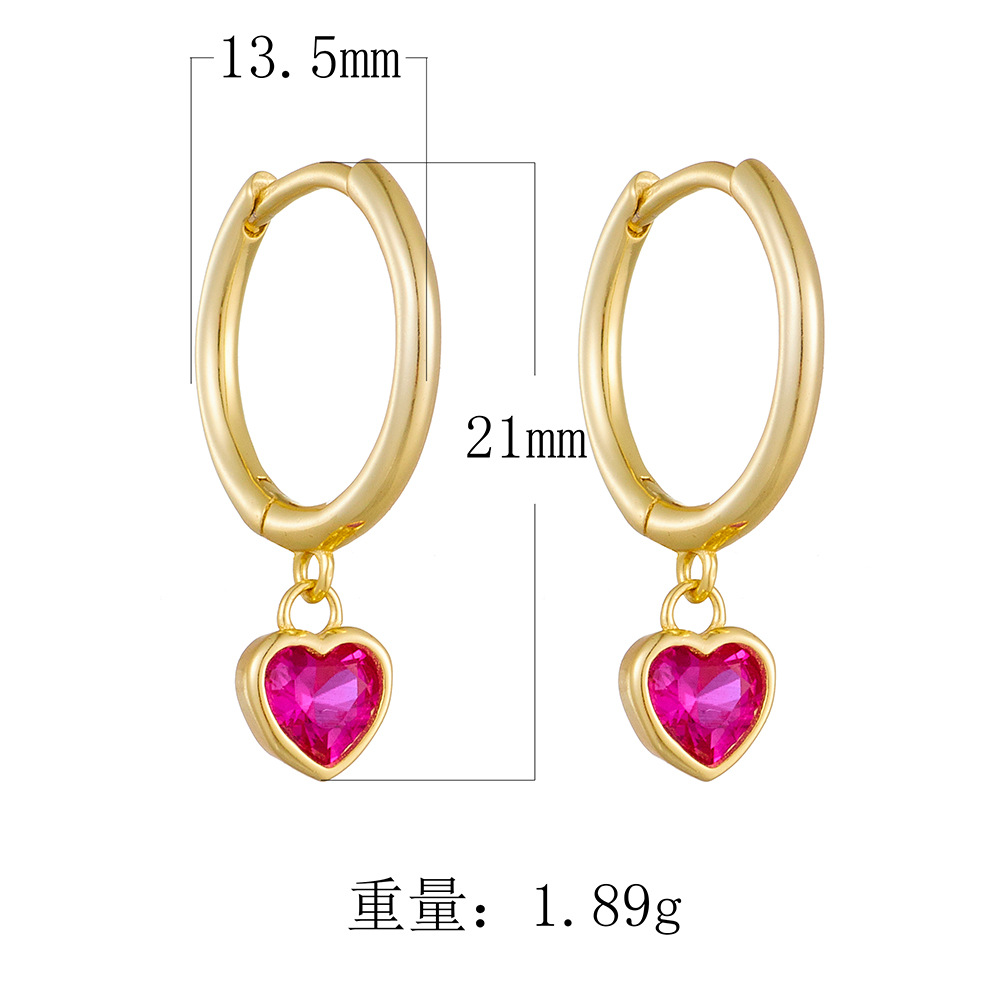 Popular European and American style S925 sterling silver heart-shaped zircon earrings for women, featuring a touch of luxury, individuality, fashion, and elegance.