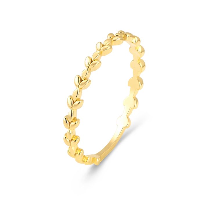 Simple and versatile leaf-shaped ring for women, with a unique and stylish olive branch design, perfect for the European and American fashion scene.