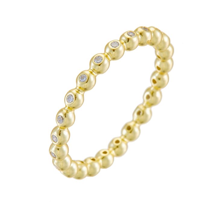Minimalist, niche, light luxury, high-end small round bead diamond-encrusted sterling silver ring for women, European and American style, minimalist and cool aesthetic.