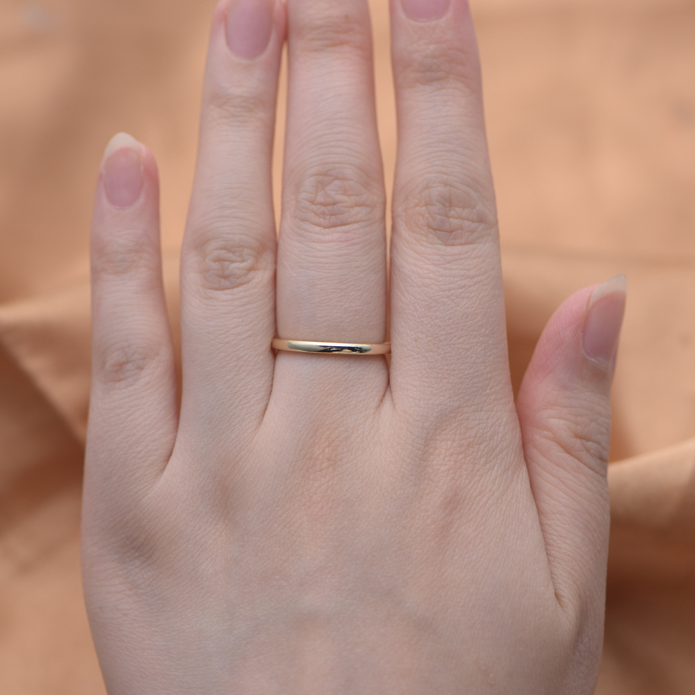S925 Sterling Silver Plain Gold Plated Ring for Women, European and American Style, Simple, Classic, Versatile, High-Quality Wholesale