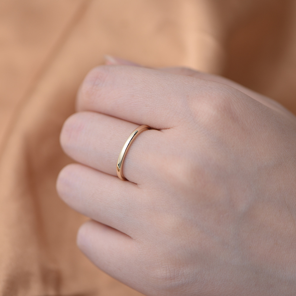 S925 Sterling Silver Plain Gold Plated Ring for Women, European and American Style, Simple, Classic, Versatile, High-Quality Wholesale
