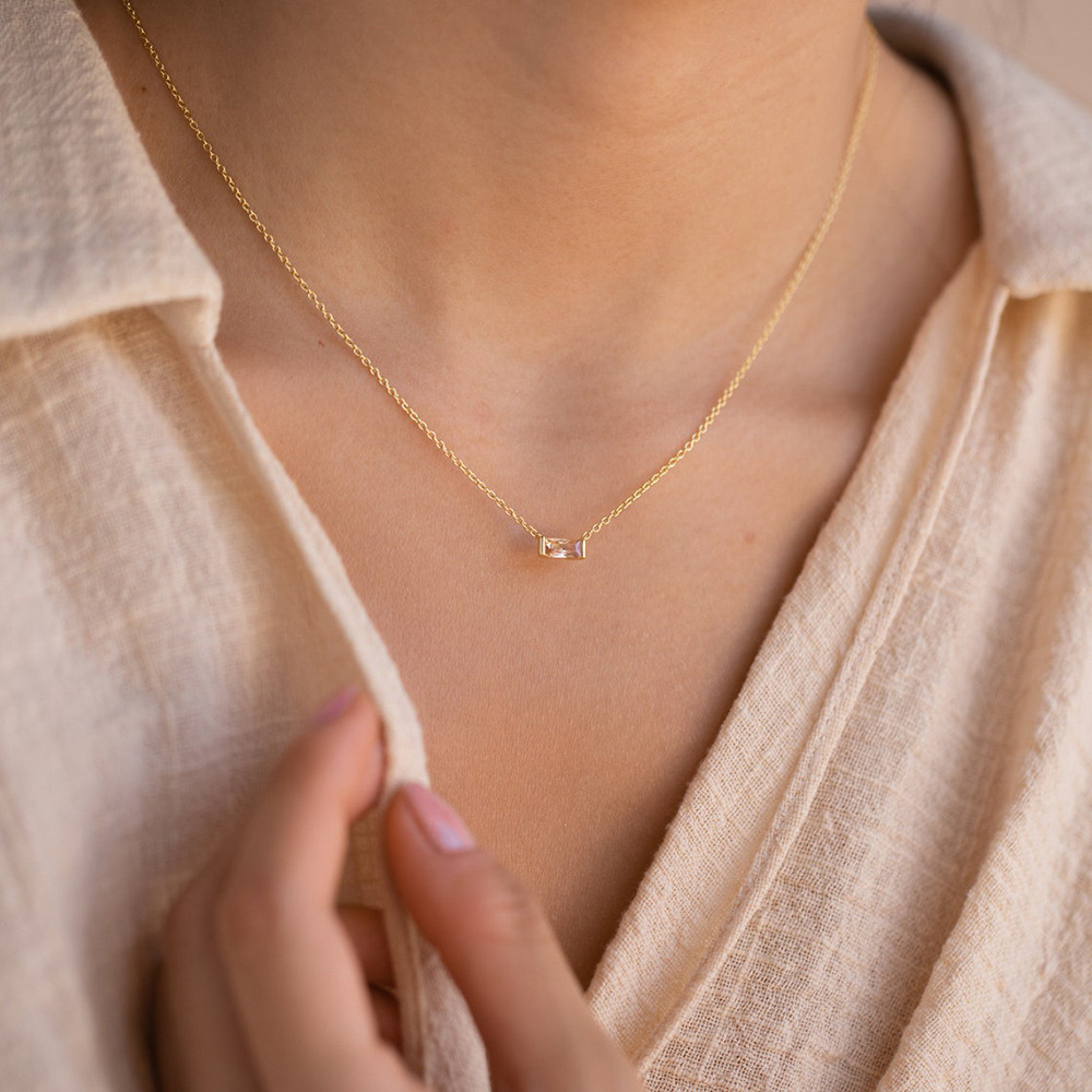 Popular European and American style twelve birthstone pendant clavicle chain for women, 925 sterling silver, simple and stylish lucky stone necklace