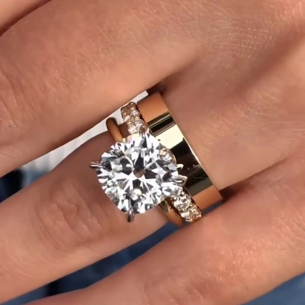 S925 sterling silver ring set, European and American style, three-piece set, Wish hot-selling export jewelry.