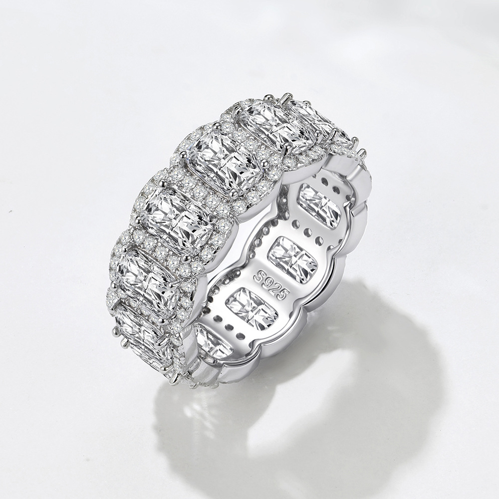 925 Sterling Silver Micro-pave Zircon Diamond Set Rings: Stylish, Simple, European & American Style, Versatile, Stackable Rings