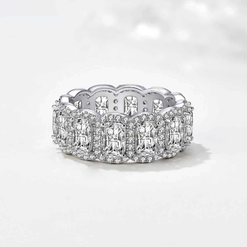 925 Sterling Silver Micro-pave Zircon Diamond Set Rings: Stylish, Simple, European & American Style, Versatile, Stackable Rings