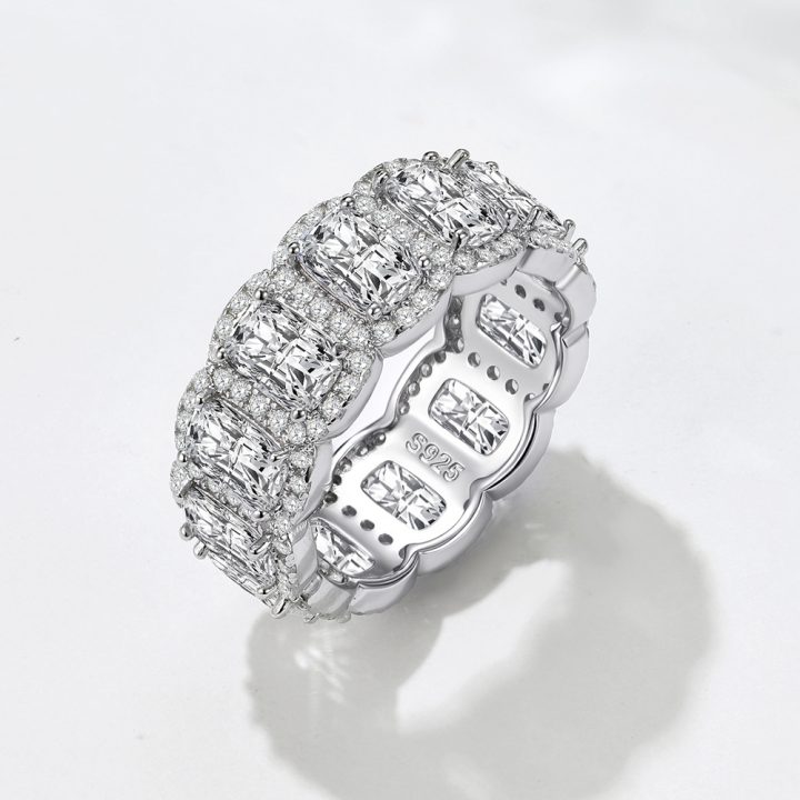 925 Sterling Silver Micro-pave Zircon Diamond Set Rings: Stylish, Simple, European & American Style, Versatile, Stackable Rings