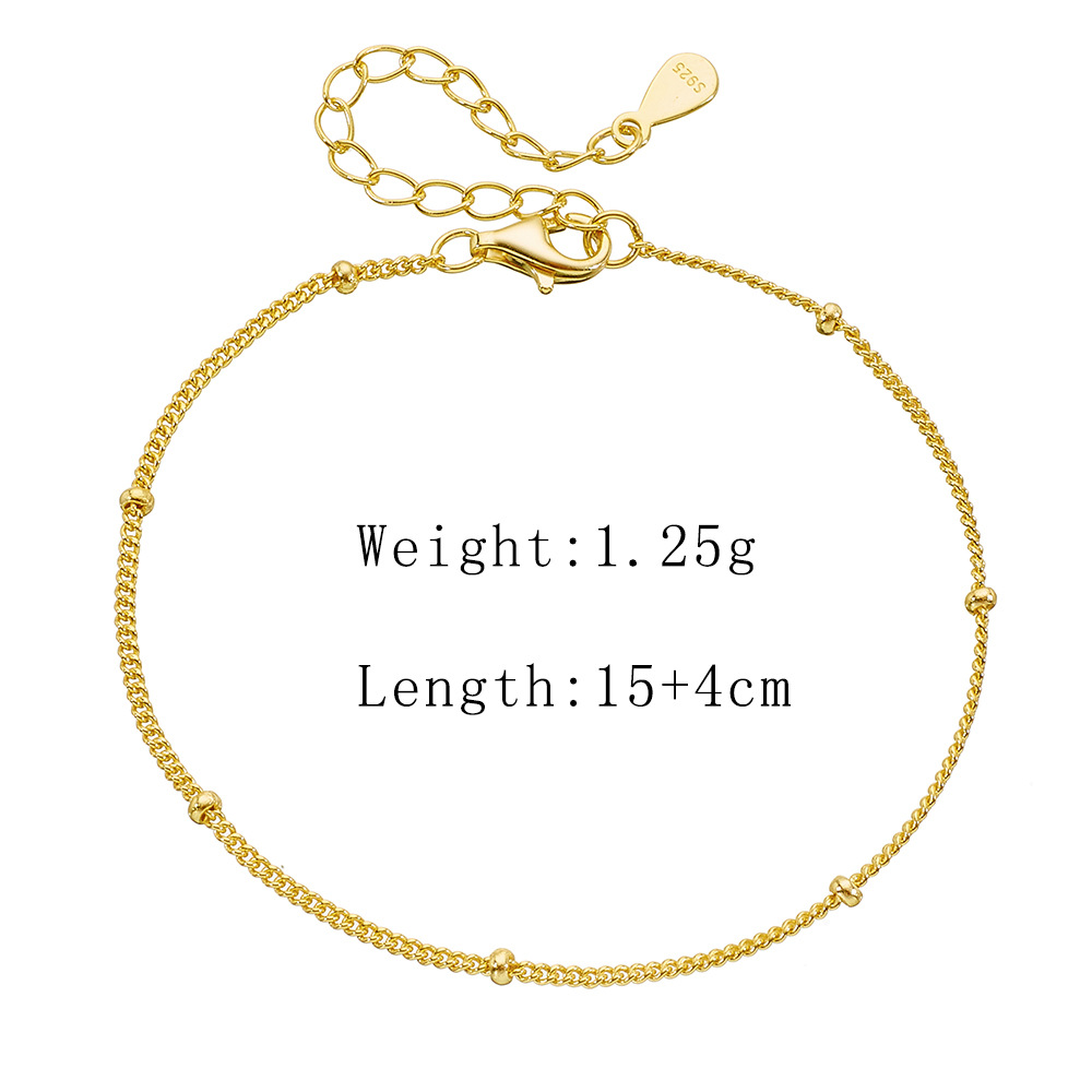 S925 sterling silver beaded chain bracelet, simple and versatile small round bead bracelet for women, exquisite niche design, high-end jewelry.