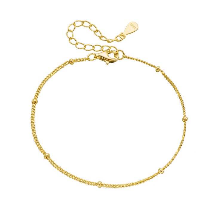 S925 sterling silver beaded chain bracelet, simple and versatile small round bead bracelet for women, exquisite niche design, high-end jewelry.