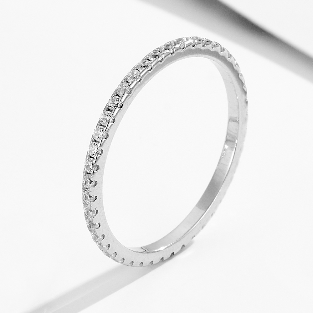 European and American style women's sterling silver rings, niche and unique full diamond zircon rings, combination rings, simple hand jewelry.