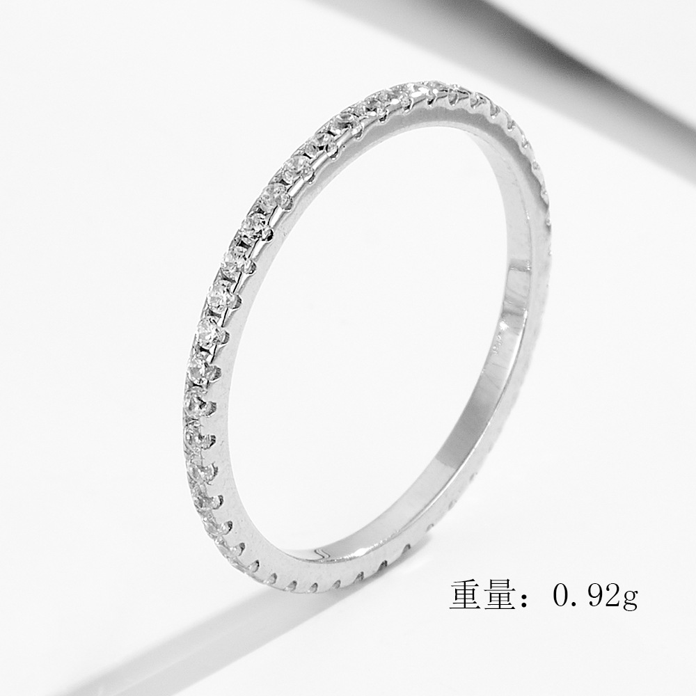 European and American style women's sterling silver rings, niche and unique full diamond zircon rings, combination rings, simple hand jewelry.