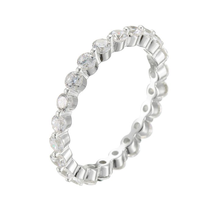 European and American style women's sterling silver rings, niche and unique full diamond zircon rings, combination rings, simple hand jewelry.