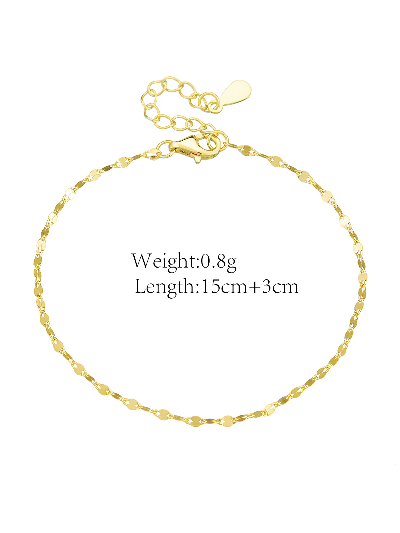 S925 sterling silver bracelet plated with 14K gold. Japanese-style design, exquisite and simple, sparkling with the word "kiss" on a plain chain.