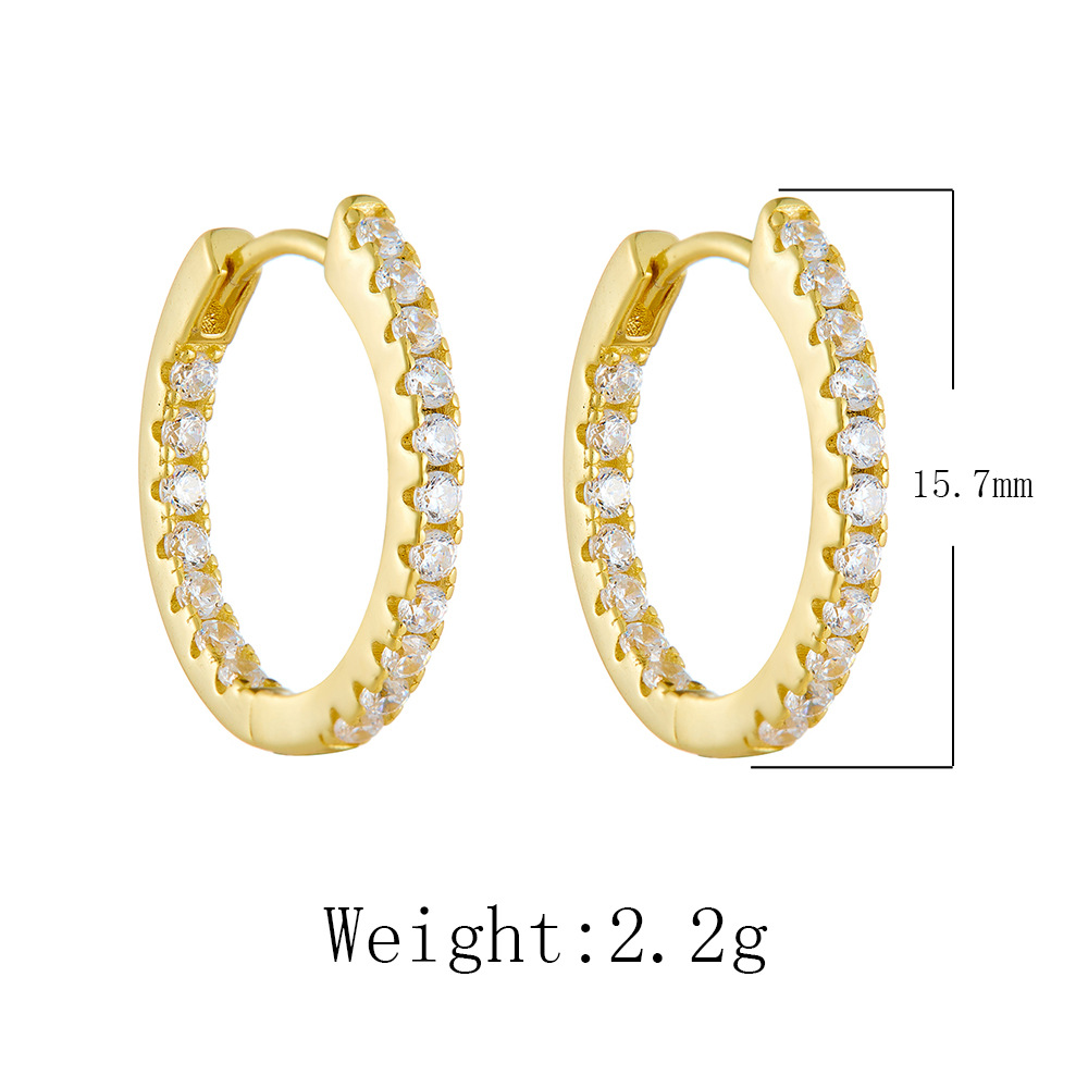 925 Sterling Silver Vintage High-End Diamond-Studded Earrings, Hoop Earrings, Women's European and American Style Trendy Fashionable Personalized Ear Clips