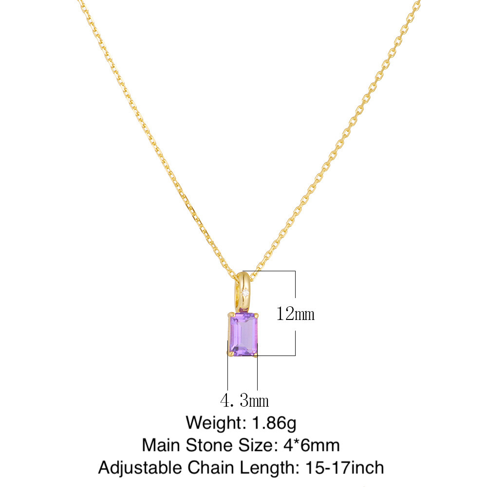 S925 Sterling Silver Natural Amethyst Peridot Pendant Necklace for Women, European and American Style, Niche Luxury Gemstone Clavicle Chain