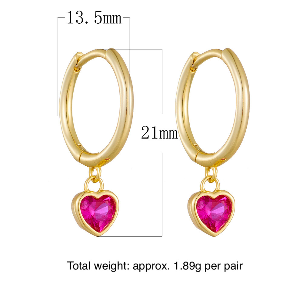 Popular European and American style S925 sterling silver heart-shaped zircon earrings for women, featuring a touch of luxury, individuality, fashion, and elegance.
