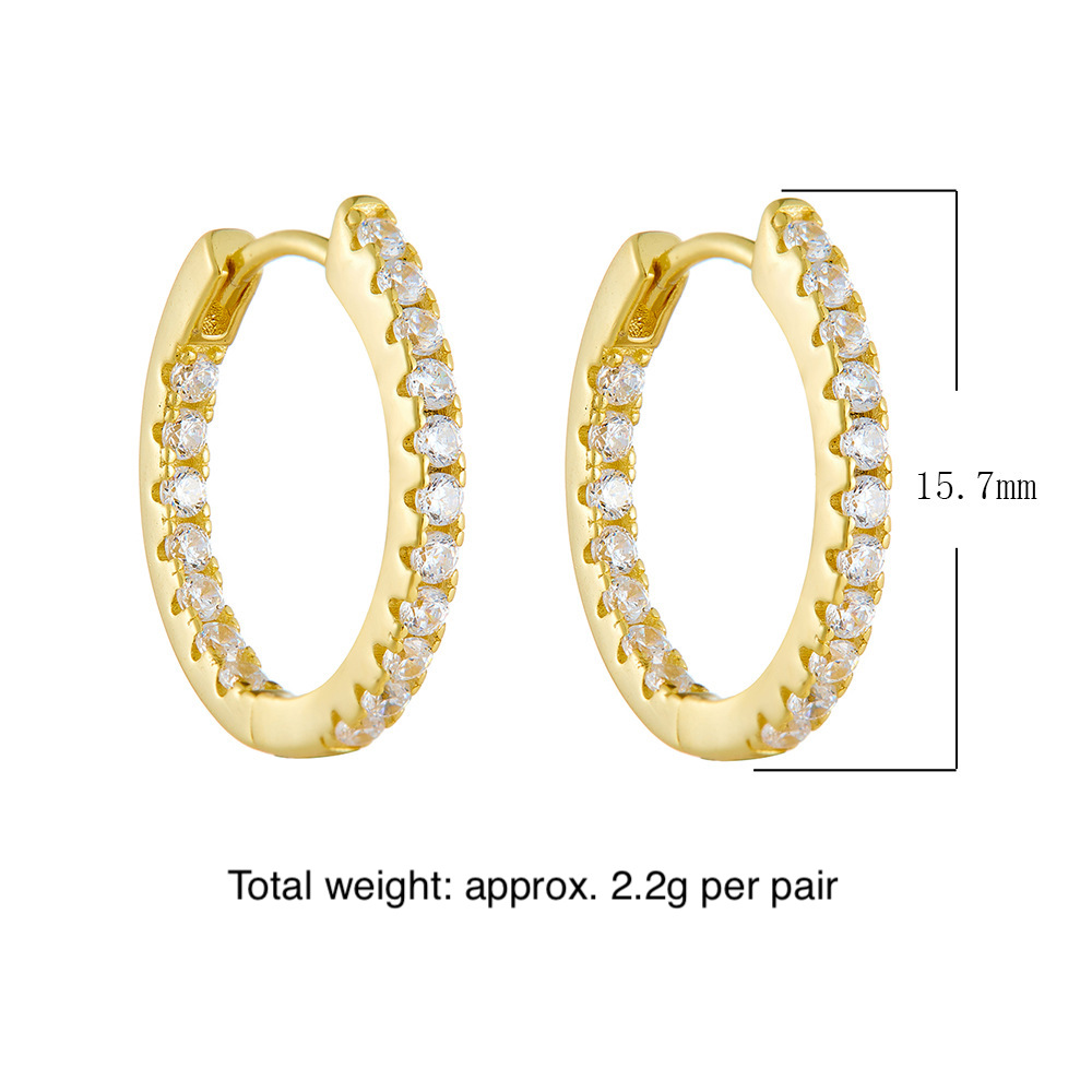 925 Sterling Silver Vintage High-End Diamond-Studded Earrings, Hoop Earrings, Women's European and American Style Trendy Fashionable Personalized Ear Clips